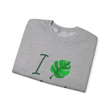 I Love Plants Crewneck Sweatshirt Unisex Heavy Blend Botanical Leaf Eco Friendly Gardening Nature Lover Sustainable Green Living Gift Pullover