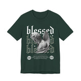 Blessed Angel Statue Graphic Unisex Jersey Short Sleeve Tee Gothic Streetwear Aesthetic Spiritual Bold Artistic Fashion T Shirt