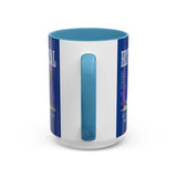 Historical Accent Coffee Mug 11oz 15oz Black Ceramic Cup with Greek Goddess Statue and Purple Floral Design for Art and History Lovers