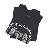 Mossad Emblem Heritage Emblem Blue Seal Unisex Heavy Cotton Tee Artistic Symbol Cultural Inspired Graphic Design Vintage Style Statement Shirt Travel Gift Everyday Wear