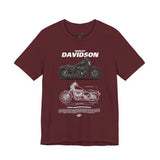 Harley Davidson Sportster Inspired Cruiser Motorcycle Blueprint Graphic Unisex Heavy Cotton Tee Premium Biker Streetwear T Shirt for Riders Enthusiasts Everyday Wear