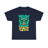 The Watcher Owl All Seeing Wisdom Unisex Heavy Cotton Tee Futuristic Mystic Streetwear T Shirt With Geometric Owl Symbol Neon Glow Artistic Design For Thinkers Visionaries And Night Owls