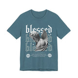 Blessed Angel Statue Graphic Unisex Jersey Short Sleeve Tee Gothic Streetwear Aesthetic Spiritual Bold Artistic Fashion T Shirt