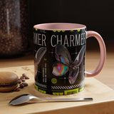 The Charmer Butterfly Accent Coffee Mug 11oz 15oz Black Two Tone Ceramic Cup Aesthetic Iridescent Butterfly Design Gift for Coffee Lovers