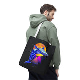 Ballena Cosmic Whale Art Eco Tote Bag Vibrant Geometric Ocean Design Durable Canvas Reusable Shopping Bag Premium Artistic Streetwear Accessory Perfect Gift for Nature Lovers Dreamers and Creative Thinkers