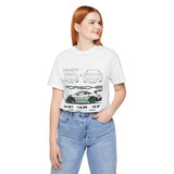 Porsche GT3 RS Inspired Blueprint Design Unisex Heavy Cotton Tee Premium Racing Streetwear Car Lovers T Shirt for Enthusiasts and Everyday Wear