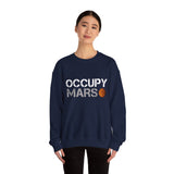 Mars Exploration Unisex Crewneck Sweatshirt Futuristic Space Adventure Graphic Cozy Sci Fi Design Inspirational Streetwear Perfect Gift for Space Lovers and Dreamers