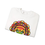 Unisex Kathakali Crewneck Sweatshirt Heavy Blend Pullover Kerala Traditional Dance Art Graphic Indian Culture Onam Festival Malayalam Heritage Design