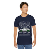 Porsche GT3 RS Inspired Blueprint Design Unisex Heavy Cotton Tee Premium Racing Streetwear Car Lovers T Shirt for Enthusiasts and Everyday Wear