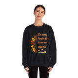 Ho’oponopono Sunflower Crewneck Unisex Sweatshirt Heavy Blend Pullover Healing Affirmation Spiritual Gratitude Mindfulness Positive Energy Apparel