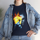 The Jocker Burning Aces Unisex Heavy Cotton Tee Fiery Gothic Streetwear Design Bold Dark Art Shirt for Risk Takers, Hustlers, and Fearless Game Changers
