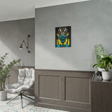 Toxic Genius Neon Gas Mask Skull Matte Vertical Poster Bold Cyberpunk Wall Art For Gamers Artists And Rebels Futuristic Science Aesthetic Room Decor Symbol Of Creativity And Power