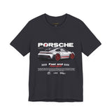 Porsche High-Performance Track Machine Blueprint Design Unisex Heavy Cotton Tee Powerful Street Racing Inspired Graphic Shirt