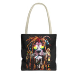 Rasta Lion Eco Tote Bag Vibrant Reggae Inspired Artistic Lion with Headphones Jamaican Island Style Bold Art Print Durable Cotton Canvas Bag for Music Lovers Travel or Daily Use by KLASSORO