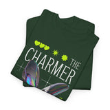 The Charmer Unisex Heavy Cotton Tee Futuristic Butterfly Graphic Streetwear Neon Cyber Aesthetic Artistic Fashion Statement T Shirt