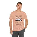 White Track Racing Blueprint Artwork Unisex Heavy Cotton Tee High Performance Inspired Streetwear Graphic Shirt For Car Lovers And Speed Enthusiasts
