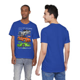 Street Racing Trio JDM Cars Graphic Unisex Heavy Cotton Tee for Drift Fans Performance Lovers and Streetwear Enthusiasts