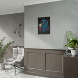 Galactic Dream Astronaut Neon Art Matte Vertical Poster Futuristic Space Wall Art Vibrant Cosmic Print Premium Home Decor for Sci Fi Lovers Creative Studios and Modern Interiors