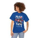 Move With Flow Breakdance Graphic Unisex Heavy Cotton Tee Hip Hop Streetwear Dance Rhythm Urban Style T Shirt