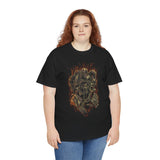 Burning Jester Skull Unisex Heavy Cotton Tee Gothic Flame Joker Skeleton Streetwear T Shirt Bold Dark Fantasy Design Perfect For Rebels Gamers Metal Lovers And Artists