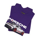 Porsche High-Performance Track Machine Blueprint Design Unisex Heavy Cotton Tee Powerful Street Racing Inspired Graphic Shirt