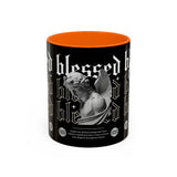 Blessed Angel Statue Graphic Accent Coffee Mug 11oz 15oz Gothic Streetwear Aesthetic Spiritual Artistic Ceramic Drinkware