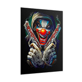 Fearless Grin Street Clown Poster Bold Urban Wall Art Design Neon Chaos Energy Artwork For Creative Minds Gamers And Street Culture Lovers