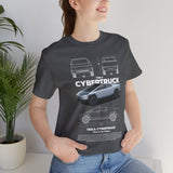 Futuristic Electric Pickup Blueprint Art Unisex Heavy Cotton Tee Bold Streetwear Graphic Shirt For Car Lovers And Tech Enthusiasts