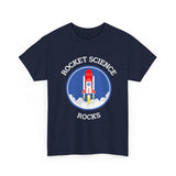Rocket Science Rocks Unisex Heavy Cotton Tee Space Exploration T Shirt Astronomy STEM Education Science Lover Gift Astronaut Geek Nerd Graphic Top