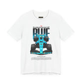 Blue Formula Race Car Graphic Unisex Heavy Cotton Tee High Speed Streetwear for Motorsport Fans and Racing Lifestyle Enthusiasts