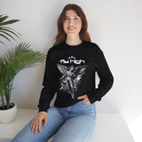 Fly High Angel Design Unisex Heavy Blend Crewneck Sweatshirt Guardian Spirit Angel Wings Spiritual Streetwear Pullover