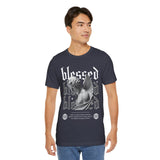 Blessed Angel Statue Graphic Unisex Jersey Short Sleeve Tee Gothic Streetwear Aesthetic Spiritual Bold Artistic Fashion T Shirt