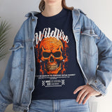 Wildfire Skull Flames Unisex Heavy Cotton Tee Gothic Inferno Graphic Bold Streetwear Motivational Statement T Shirt