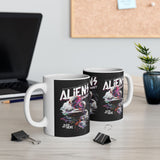 Aliens Exist UFO Ceramic Coffee Mug Sci Fi Extraterrestrial Alien Glitch Graphic Cup