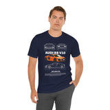 Orange Mid Engine Supercar Blueprint Artwork Unisex Heavy Cotton Tee High Performance Inspired Streetwear Graphic Shirt For Car Enthusiasts And Automotive Art Fans