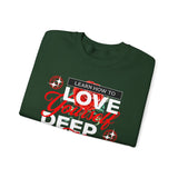 Love Yourself Deep Unisex Heavy Blend Crewneck Sweatshirt Self Love Graphic Pullover Rose Motivational Quote Streetwear Positive Affirmation Empowerment Apparel