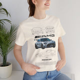 Aggressive Silver Widebody Supercar Blueprint Unisex Heavy Cotton Tee Performance Street Machine Graphic Shirt For Car Lovers And Gearheads