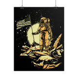 Lunar Legacy Astronaut Art Matte Vertical Poster Space Exploration Wall Art Bold Cosmic Design Premium Home Decor Inspirational Gift for Sci Fi Lovers Dreamers and Visionary Explorers