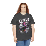 Aliens Exist UFO Graphic Unisex Heavy Cotton Tee Sci Fi Streetwear T Shirt Extraterrestrial Space Alien Design