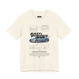 Silver Blue Street Racing Artwork Unisex Heavy Cotton Tee High Performance Inspired Graphic Shirt For Car Lovers And Urban Streetwear Fans