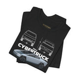 Cyber Truck Tesla Futuristic Electric Pickup Blueprint Art Unisex Heavy Cotton Tee Bold Streetwear Graphic Shirt For Car Lovers And Tech Enthusiasts