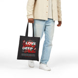 Love Yourself Deep Cotton Canvas Tote Bag Self Love Graphic Reusable Shopping Bag Rose Motivational Quote Positive Affirmation Eco Friendly Fashion Empowerment Accessory