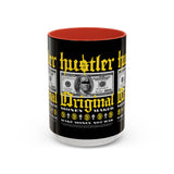 Hustler Original Money Maker Accent Coffee Mug 11oz 15oz Streetwear Bold Dollar Bill Graphic Motivational Entrepreneur Ceramic Cup