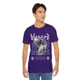 Blessed Angel Statue Graphic Unisex Jersey Short Sleeve Tee Gothic Streetwear Aesthetic Spiritual Bold Artistic Fashion T Shirt