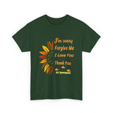 Unisex Ho’oponopono Sunflower T Shirt Healing Affirmation Tee Spiritual Gratitude Mindfulness Inspired Positive Energy Heavy Cotton Graphic Top