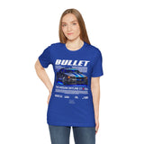 Bullet Blue Street Racing Artwork Unisex Heavy Cotton Tee High Performance Inspired Graphic Shirt For Car Lovers And Urban Streetwear Fans