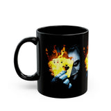 The Jocker Burning Aces Mug 11oz & 15oz Fiery Gothic Coffee Cup Bold Dark Art Design for Risk Takers, Gamers, and Fearless Morning Energy Lovers