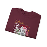 Blessed Praying Hands Floral Christian Graphic Unisex Heavy Blend Crewneck Sweatshirt Faith Inspired Religious Streetwear Bold Motivational Pullover