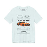 Orange Mid Engine Supercar Blueprint Artwork Unisex Heavy Cotton Tee High Performance Inspired Streetwear Graphic Shirt For Car Enthusiasts And Automotive Art Fans