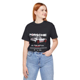 Porsche High-Performance Track Machine Blueprint Design Unisex Heavy Cotton Tee Powerful Street Racing Inspired Graphic Shirt